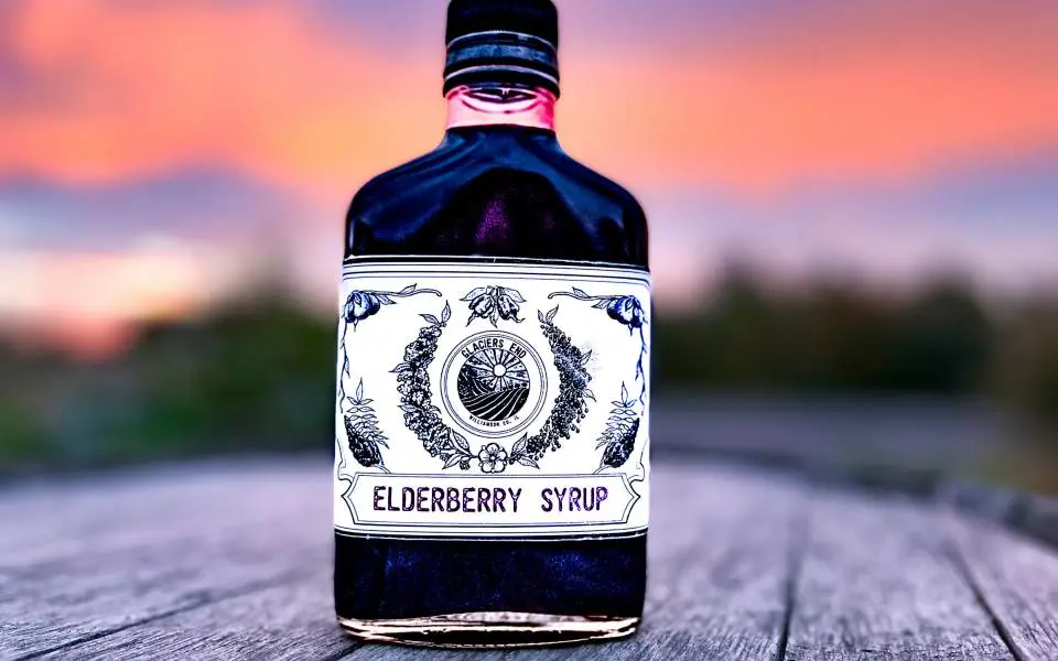 Elderberry syrup bottle