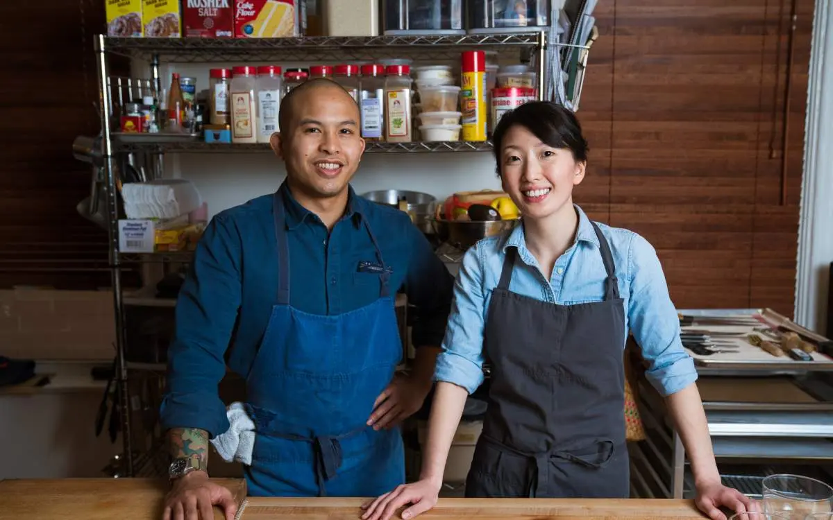Two chefs in a kitchen