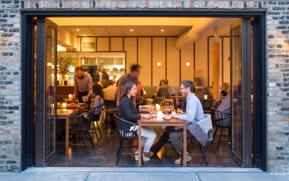 Couple dining at a restaurant in Chicago's West Loop