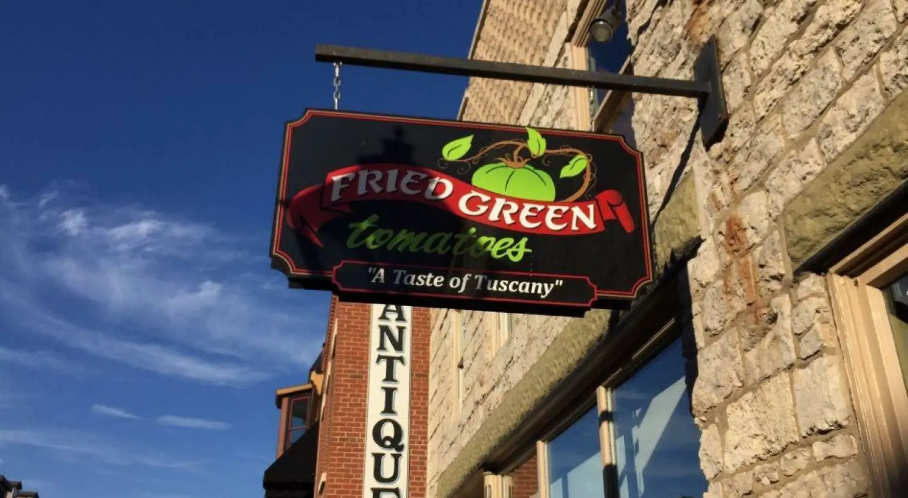 Sign for fried green tomatoes restaurant