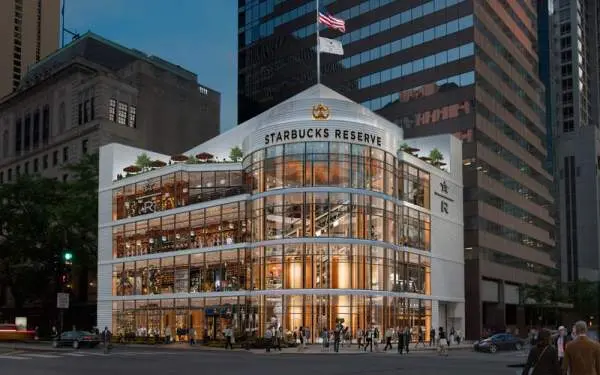 The exterior of a large building