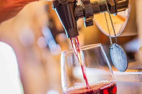 Pouring wine into a glass