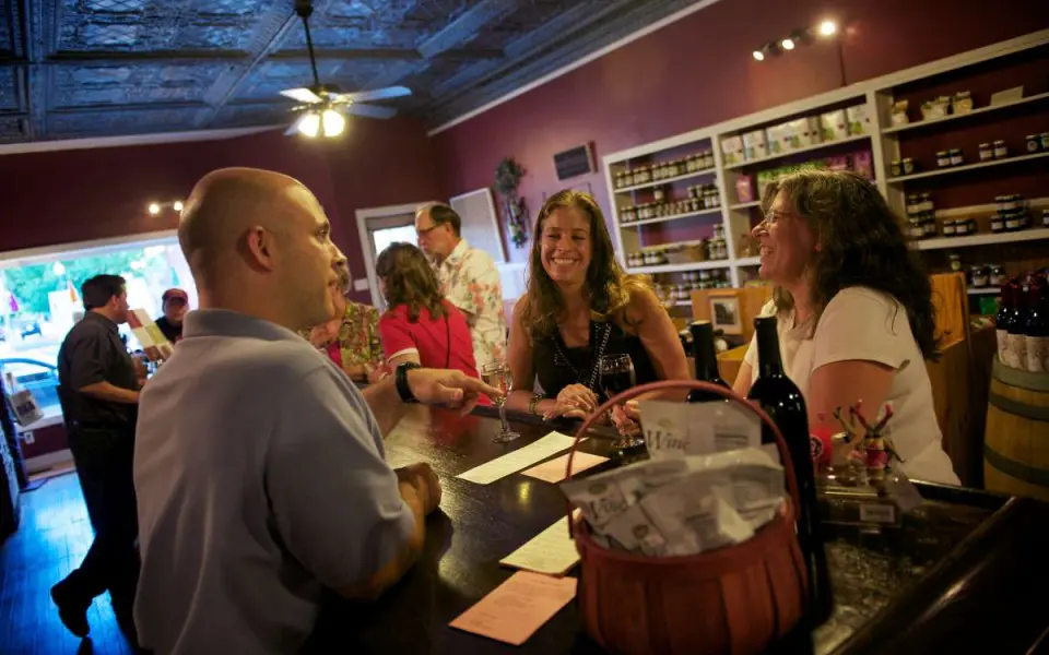 Patrons enjoying wine tasting