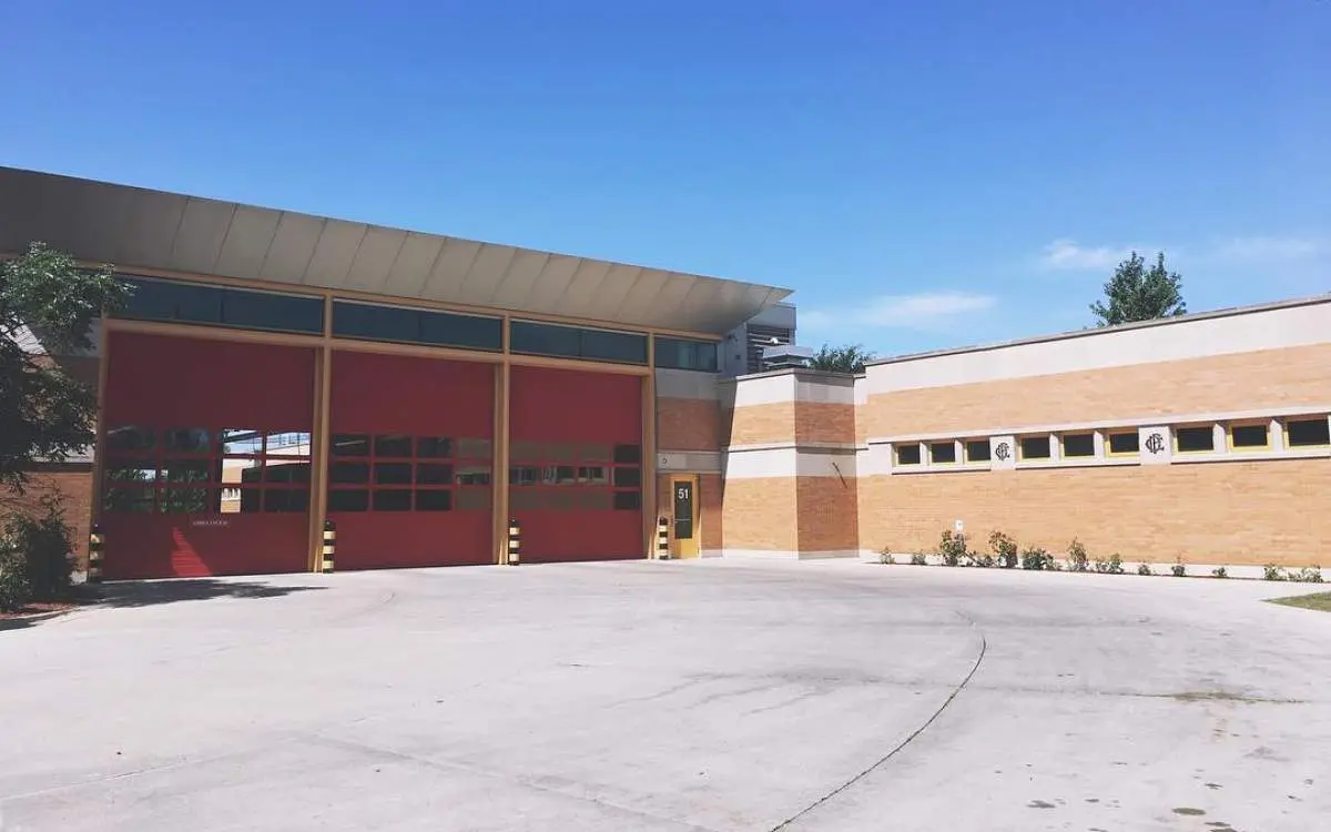 The exterior of the fire station from the TV series Chicago Fire