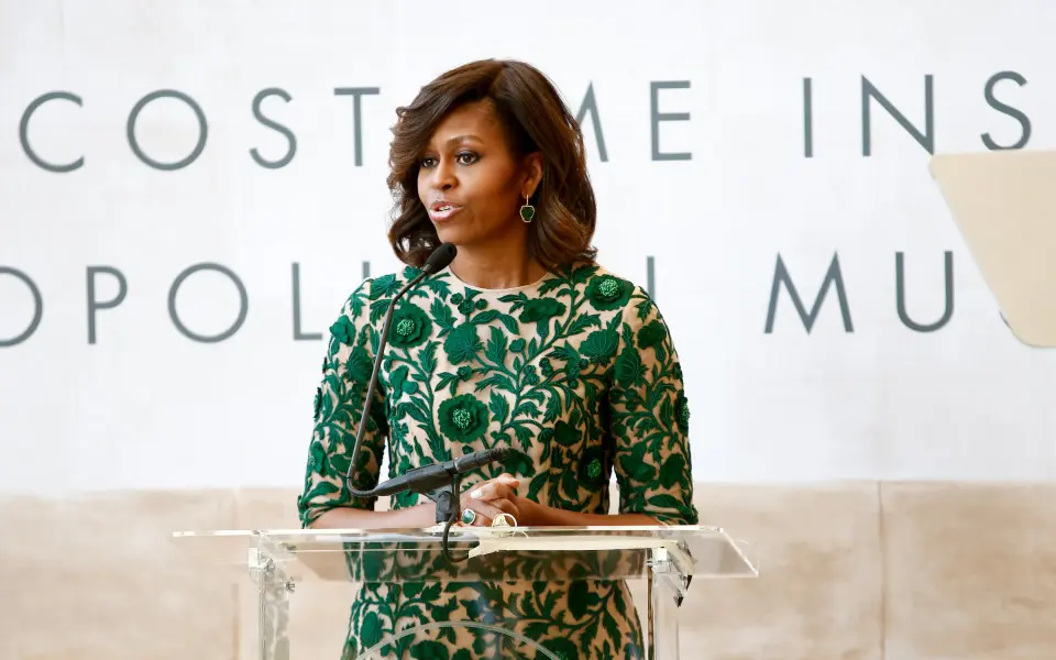 Woman speaking at podium