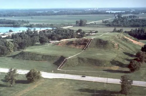 Aerial view of Monks Mound