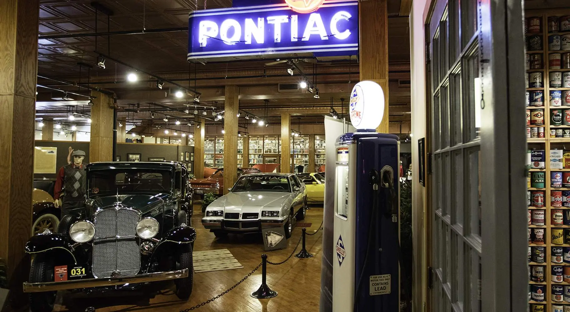 Cars inside a shop