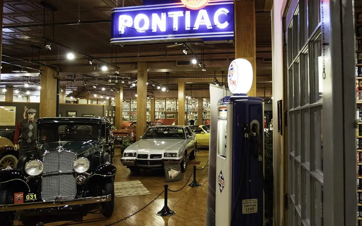 Cars inside a shop