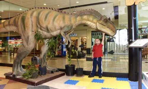 Dinosaur statue at the science center