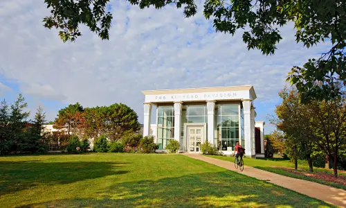 The exterior of a large building