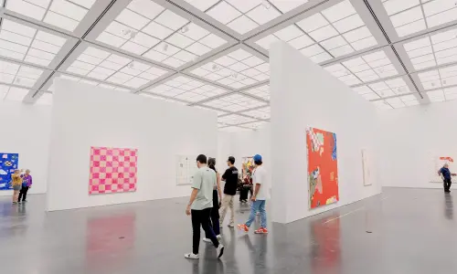 People walk through exhibits at the Museum of Contemporary Art in Chicago