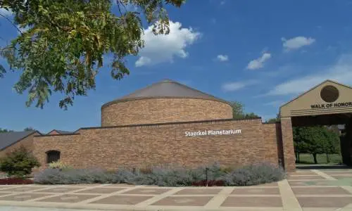 Exterior of the brick William M. Staerkel Planetarium
