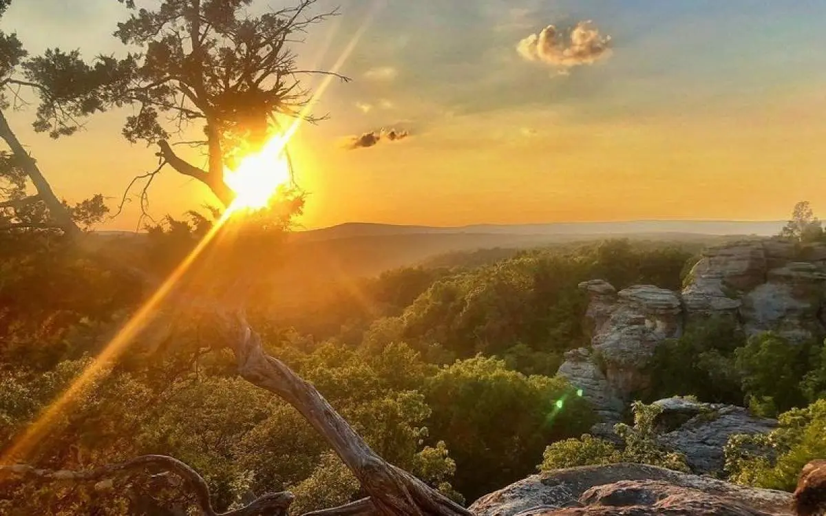 Sunset at the garden of the gods