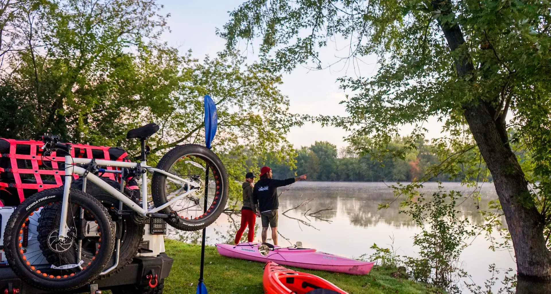 Gear next to a river