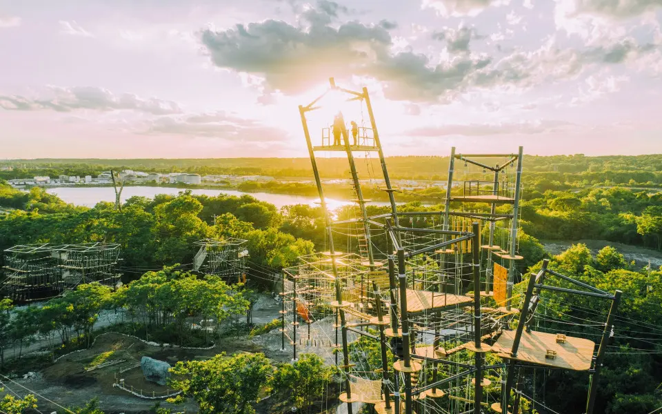 A high obstacle course amongst the trees