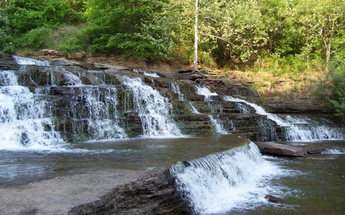 Spillway swimming hole at lake kinkaid