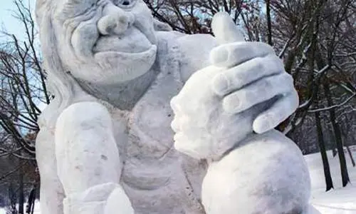 Sculpture made out of snow