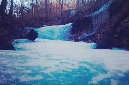 A photo of a river in the Little Grand Canyon Trail during winter.