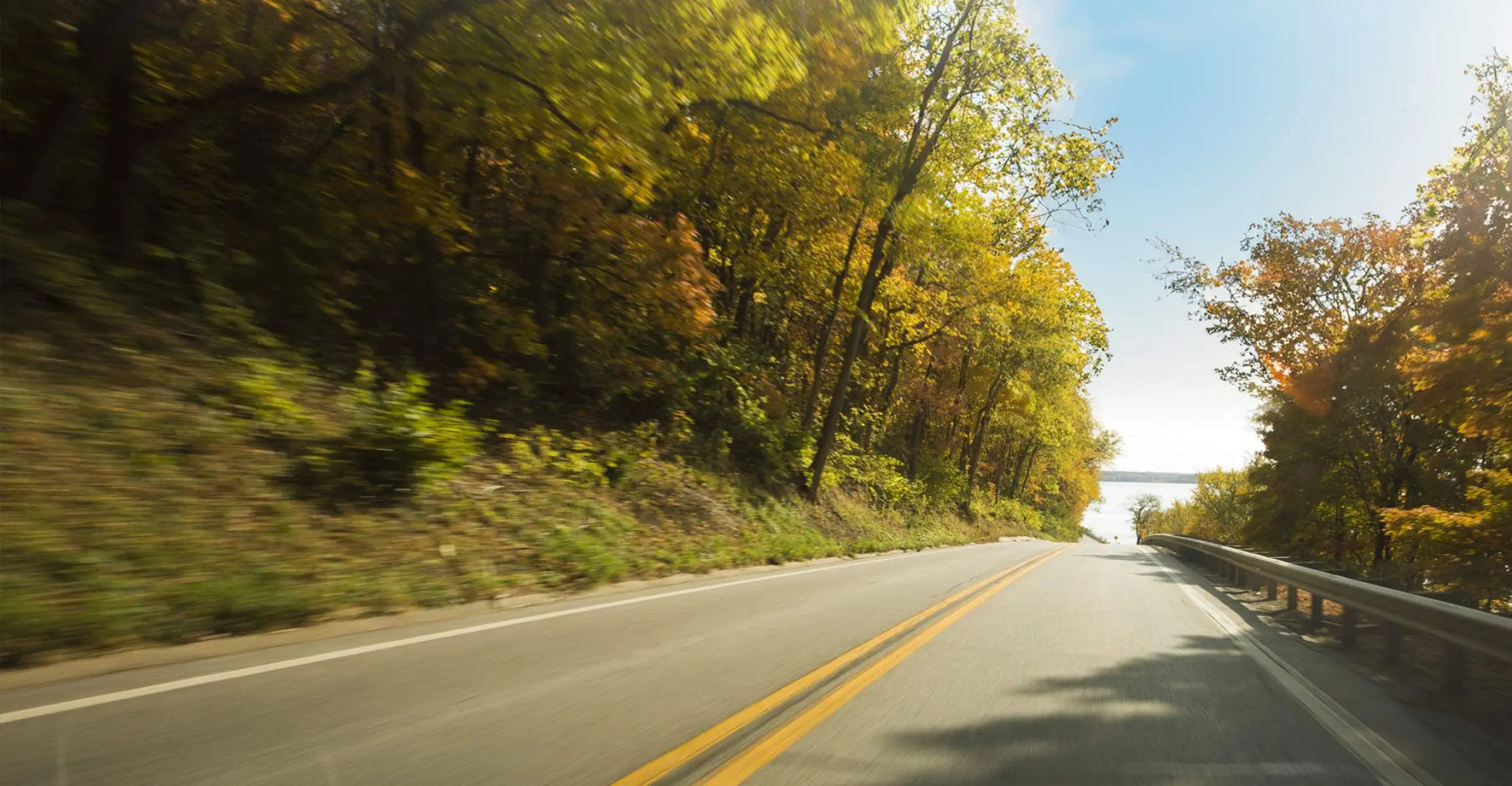 A road surrounded by fall foliage